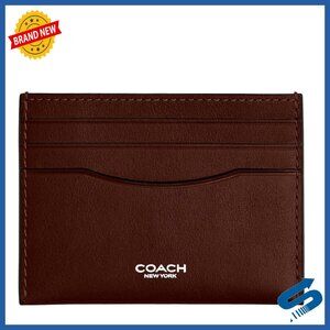 Slim Leather Card Case with Six Slots, Pocket-Sized for Convenience
